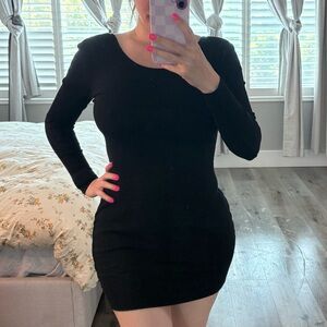 Elegant Black Long Sleeve Dress